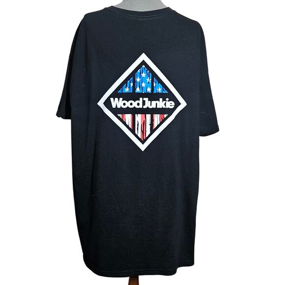 Olde Wood Black Tee Shirt Wood Junkie Size XL - Picture 2 of 4